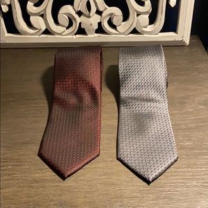 Silver and burgundy ties